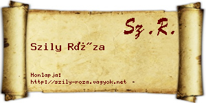 Szily Róza névjegykártya